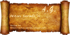 Anton Germán névjegykártya